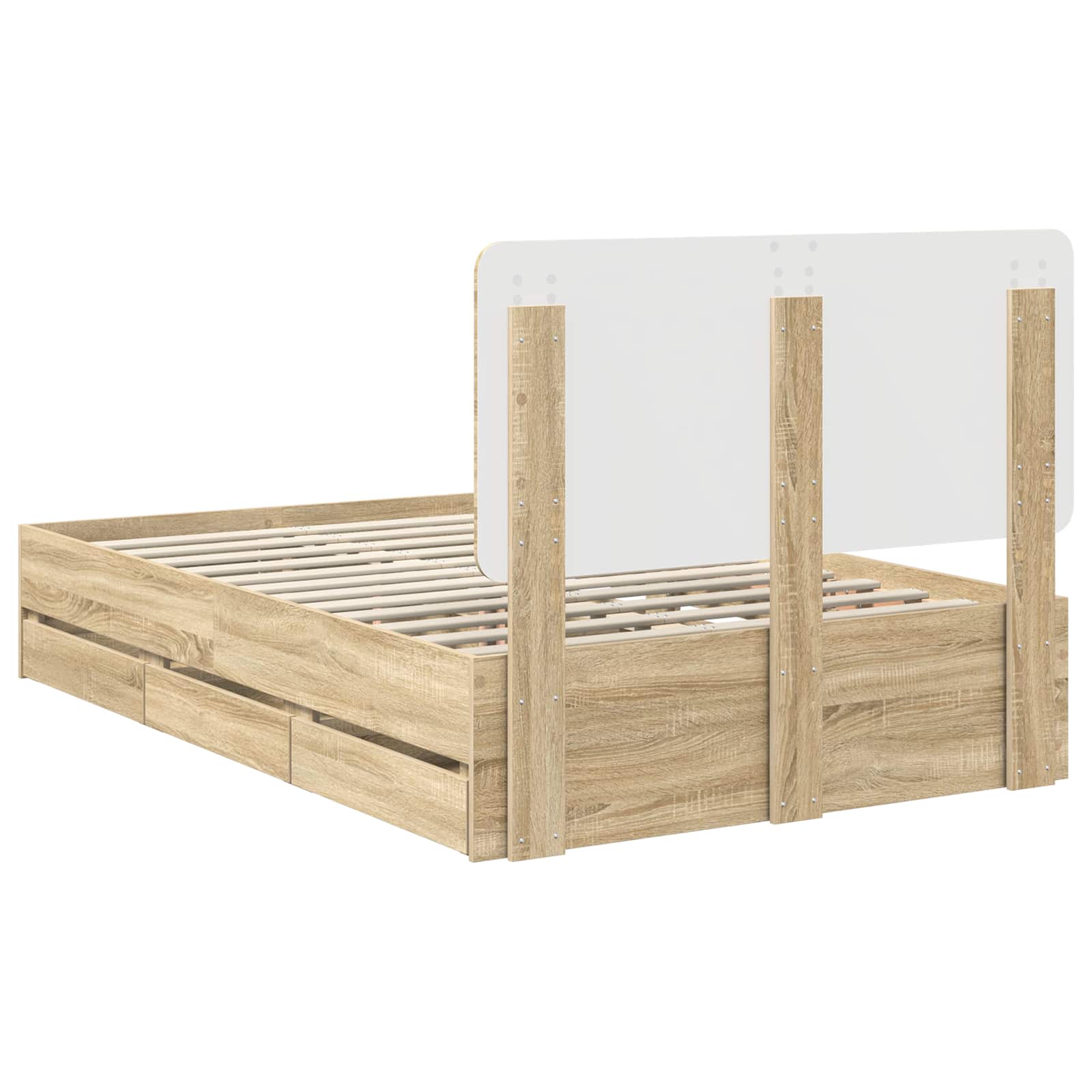 Bettrahmen Sonoma-Eiche 120 x 190 cm Ingenieurs Holz