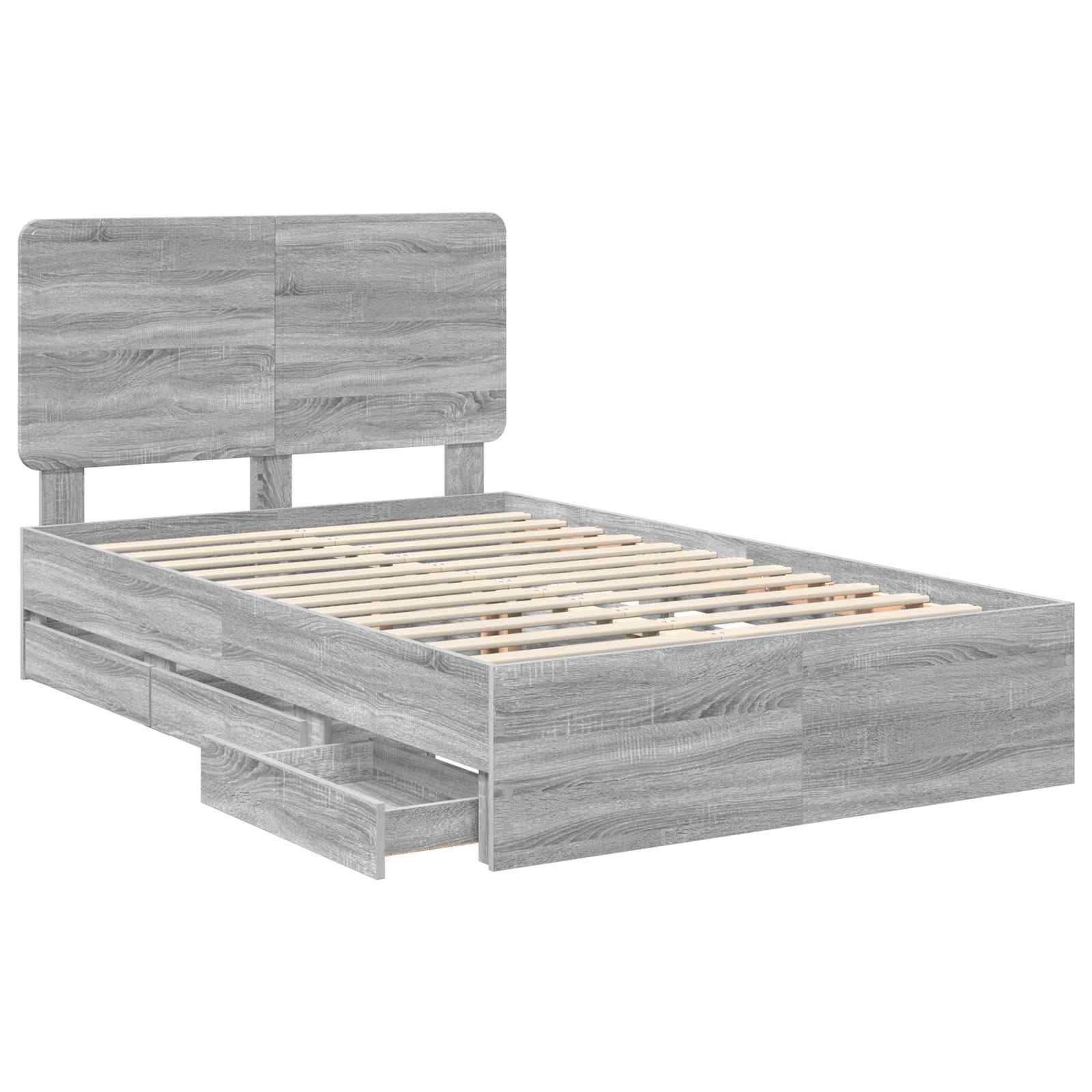 Bettrahmen Graues Sonoma 120 x 190 cm Ingenieurs Holz