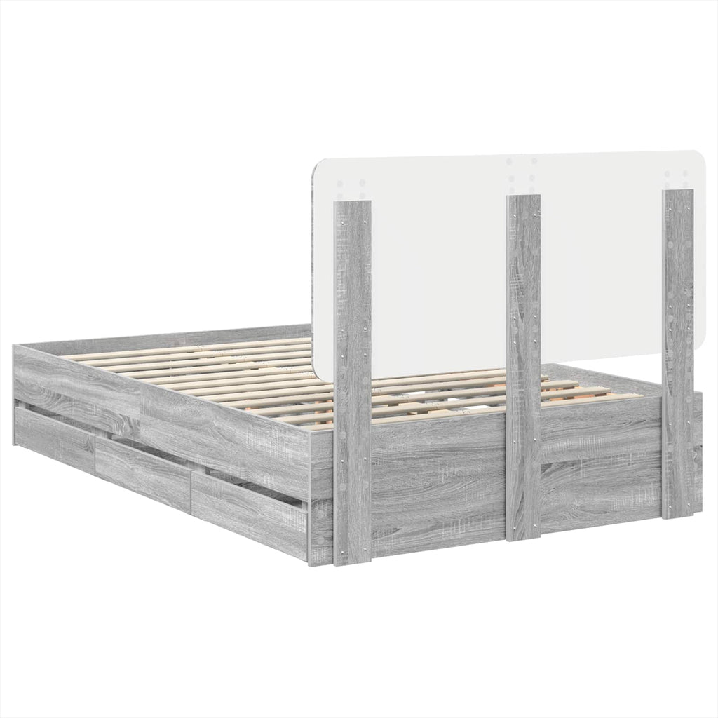 Bettrahmen Graues Sonoma 120 x 190 cm Ingenieurs Holz