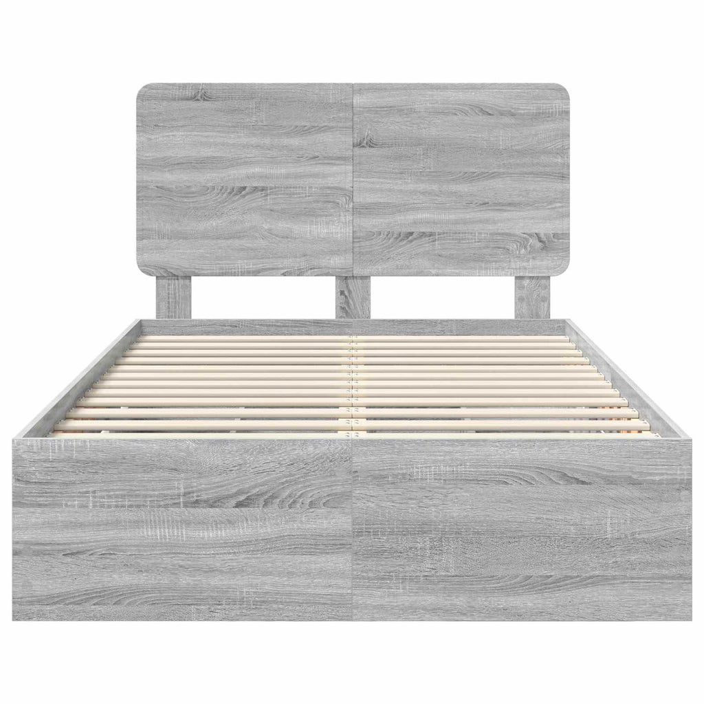 Bettrahmen Graues Sonoma 120 x 190 cm Ingenieurs Holz