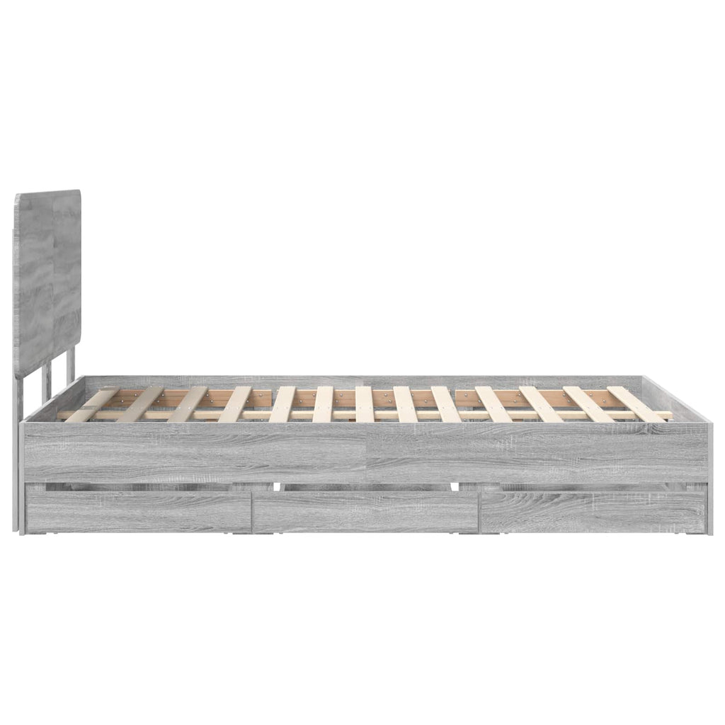 Bettrahmen Graues Sonoma 120 x 190 cm Ingenieurs Holz