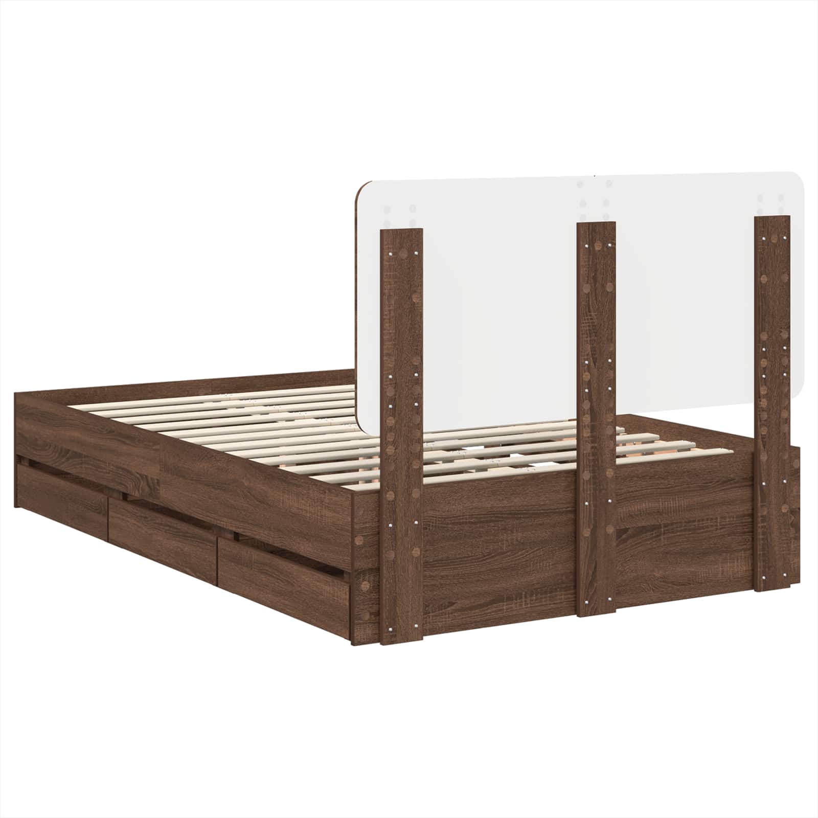 Bettrahmen Braun Eichen-Optik 120 x 190 cm Ingenieurs Holz