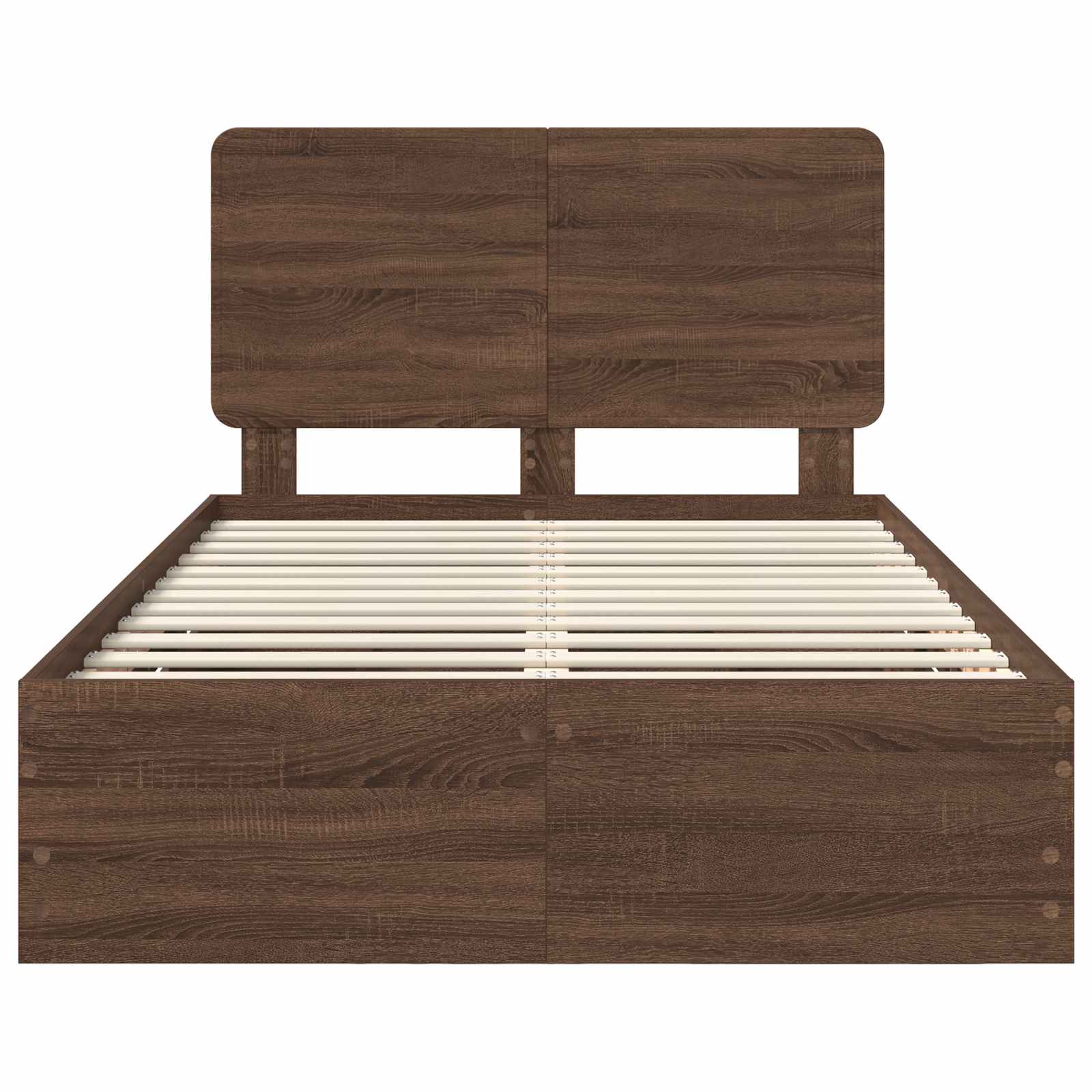 Bettrahmen Braun Eichen-Optik 120 x 190 cm Ingenieurs Holz