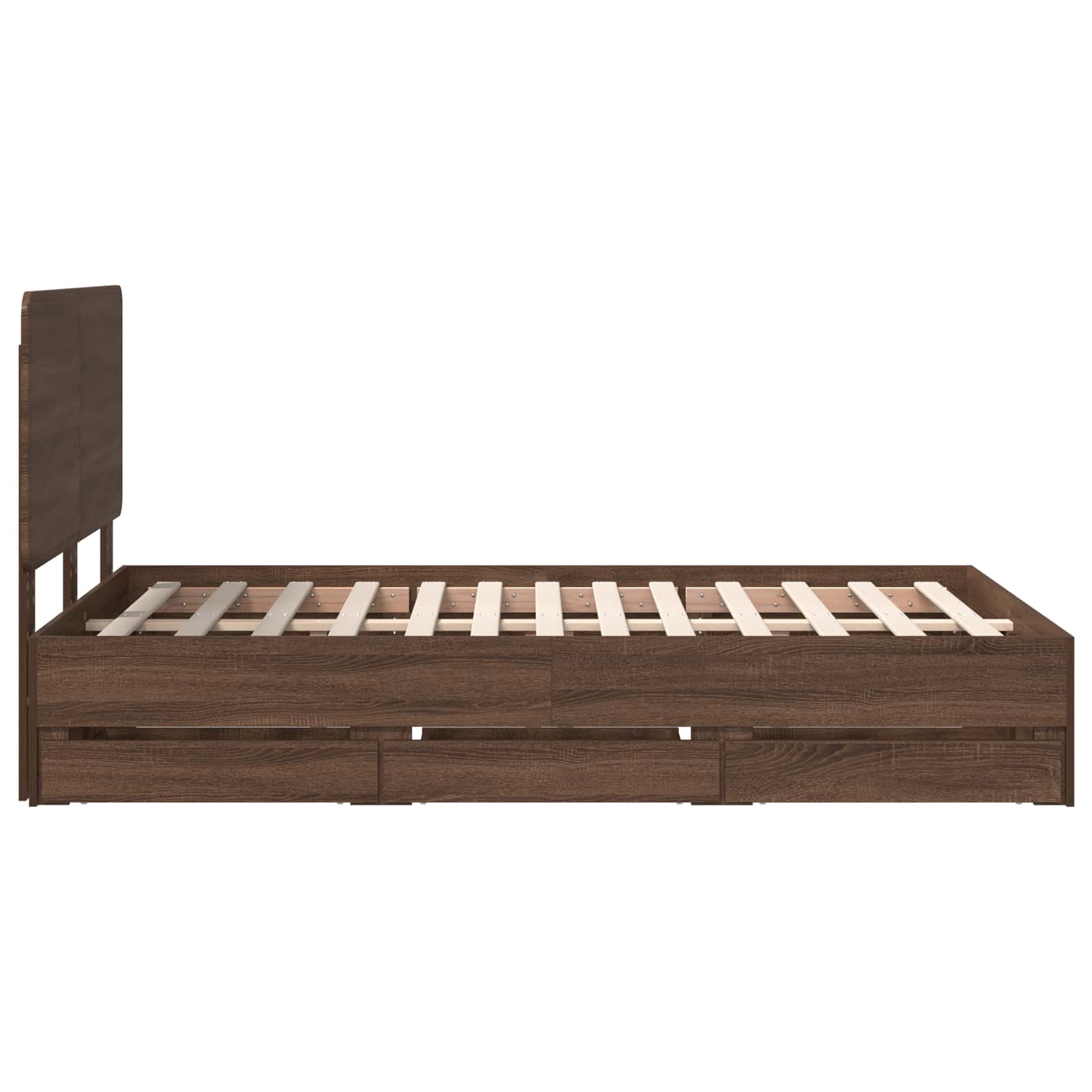 Bettrahmen Braun Eichen-Optik 120 x 190 cm Ingenieurs Holz