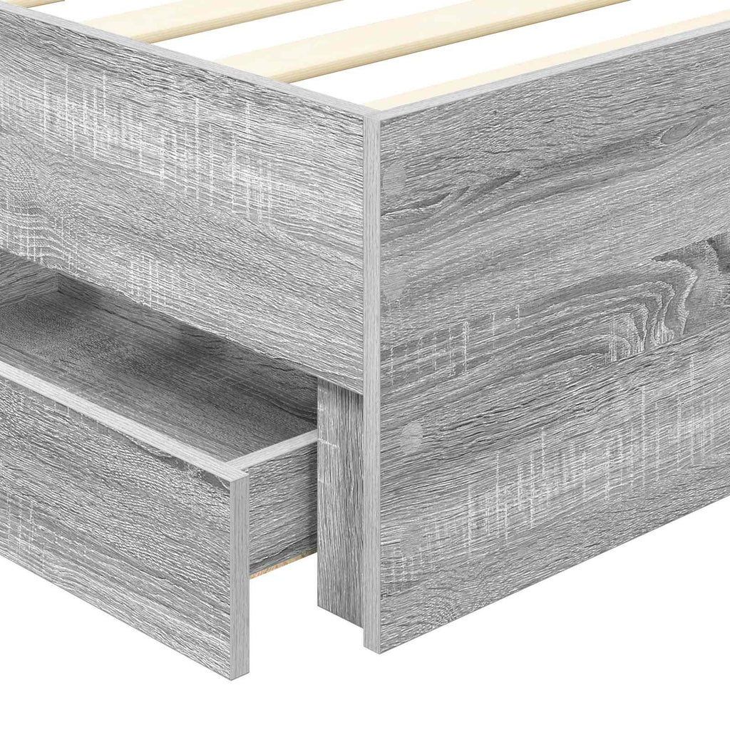 Bettrahmen Graues Sonoma 100 x 200 cm Ingenieurs Holz