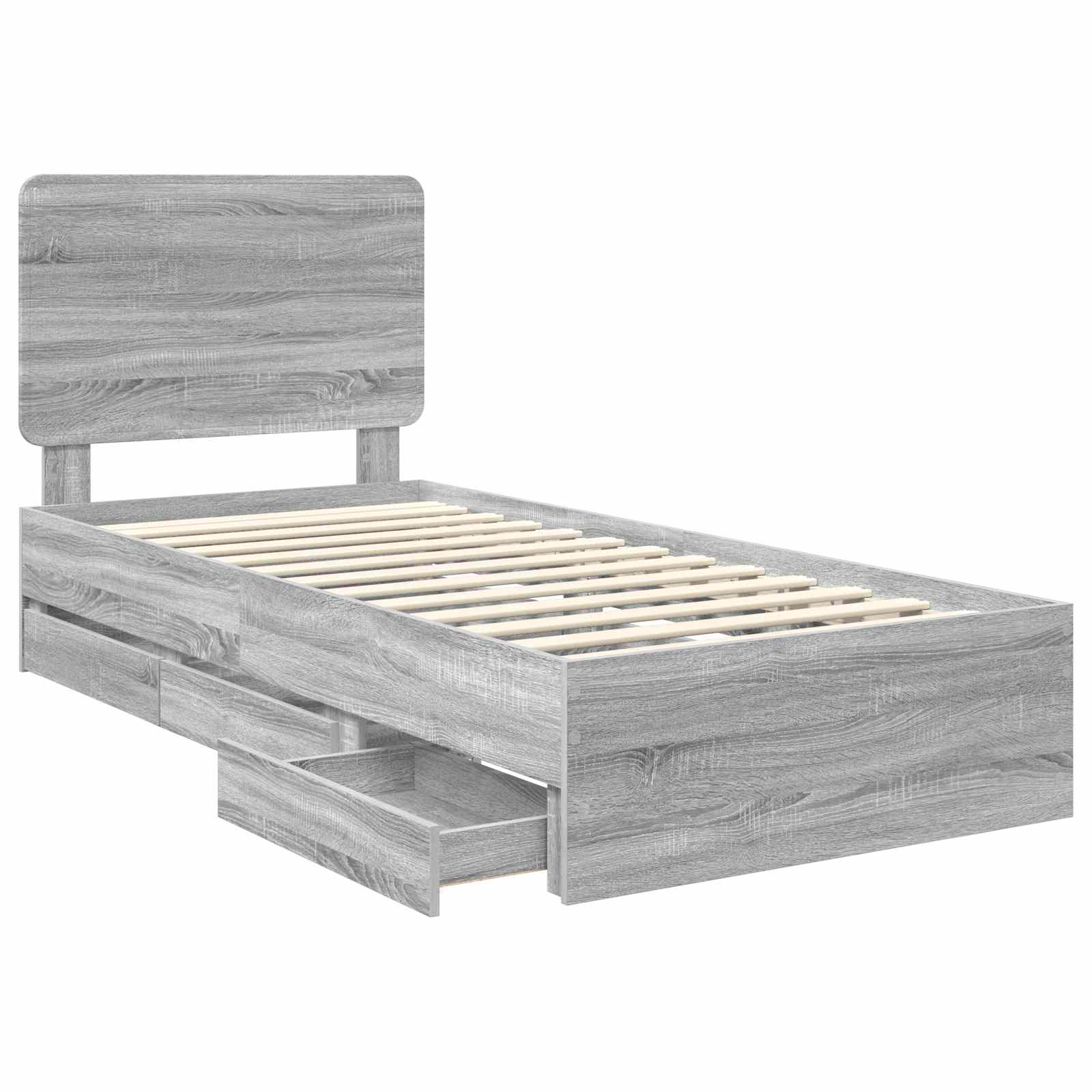 Bettrahmen Graues Sonoma 100 x 200 cm Ingenieurs Holz