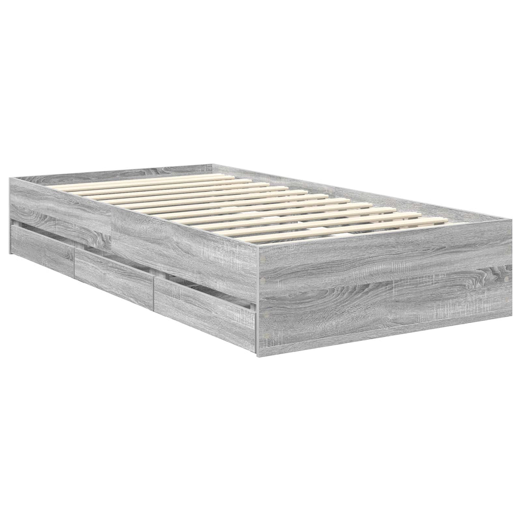 Bettrahmen Graues Sonoma 100 x 200 cm Ingenieurs Holz