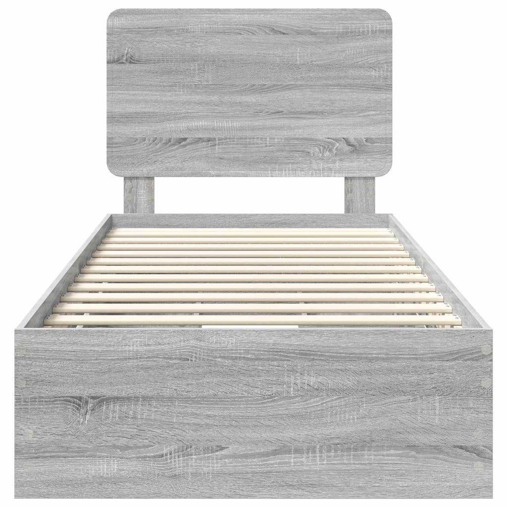 Bettrahmen Graues Sonoma 100 x 200 cm Ingenieurs Holz