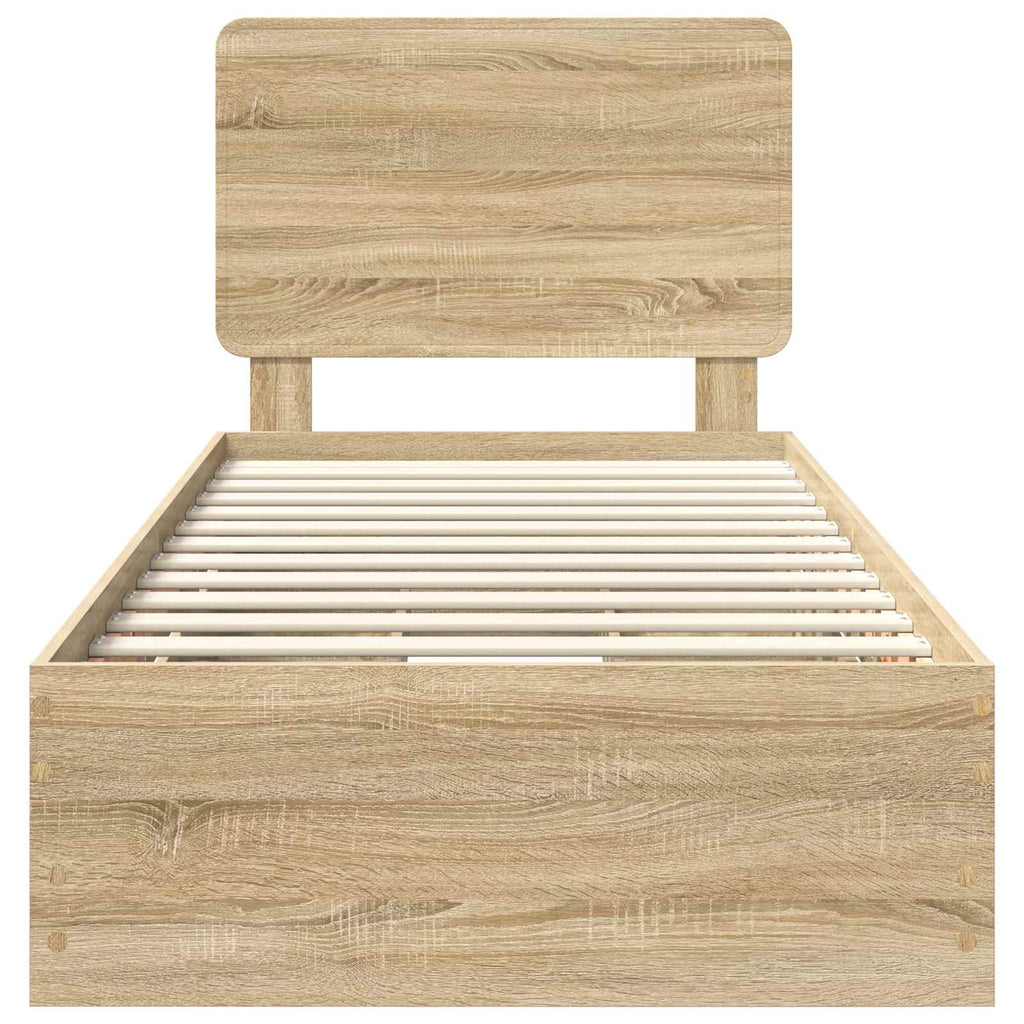 Bettrahmen Sonoma-Eiche 90 x 200 cm Ingenieurs Holz