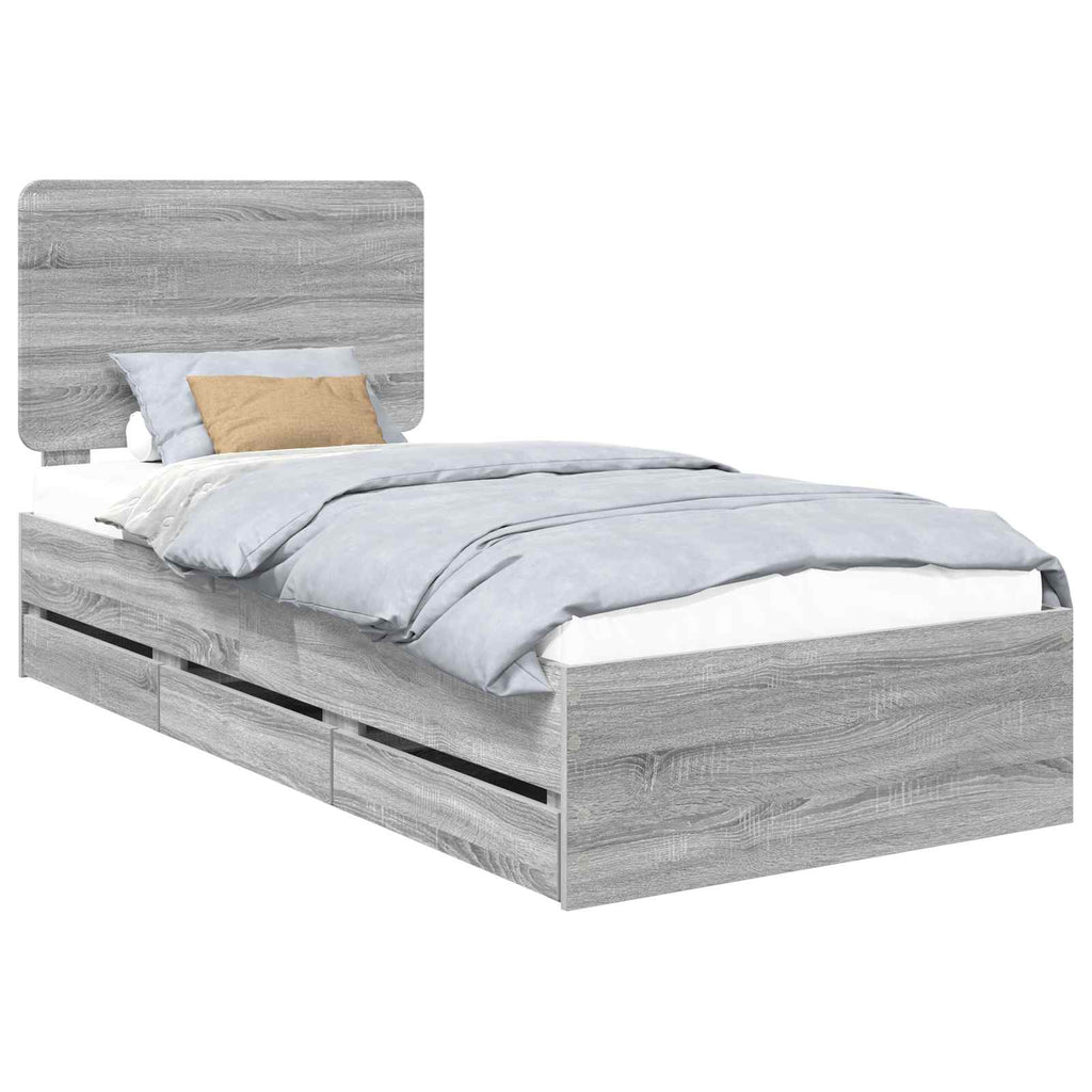 Bettrahmen Graues Sonoma 90 x 200 cm Ingenieurs Holz