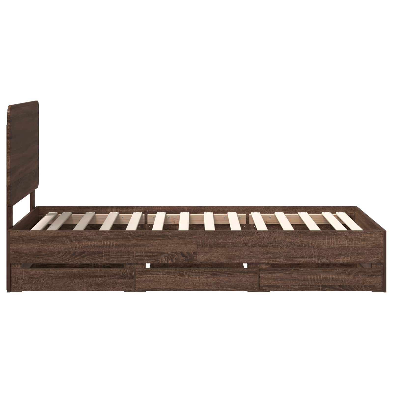 Bettrahmen Braun Eichen-Optik 90 x 200 cm Ingenieurs Holz