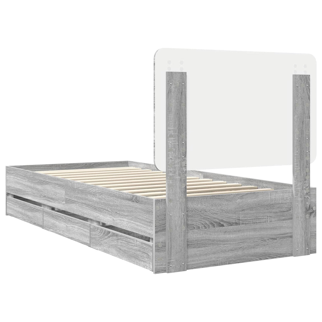 Bettrahmen Graues Sonoma 90 x 190 cm Ingenieurs Holz