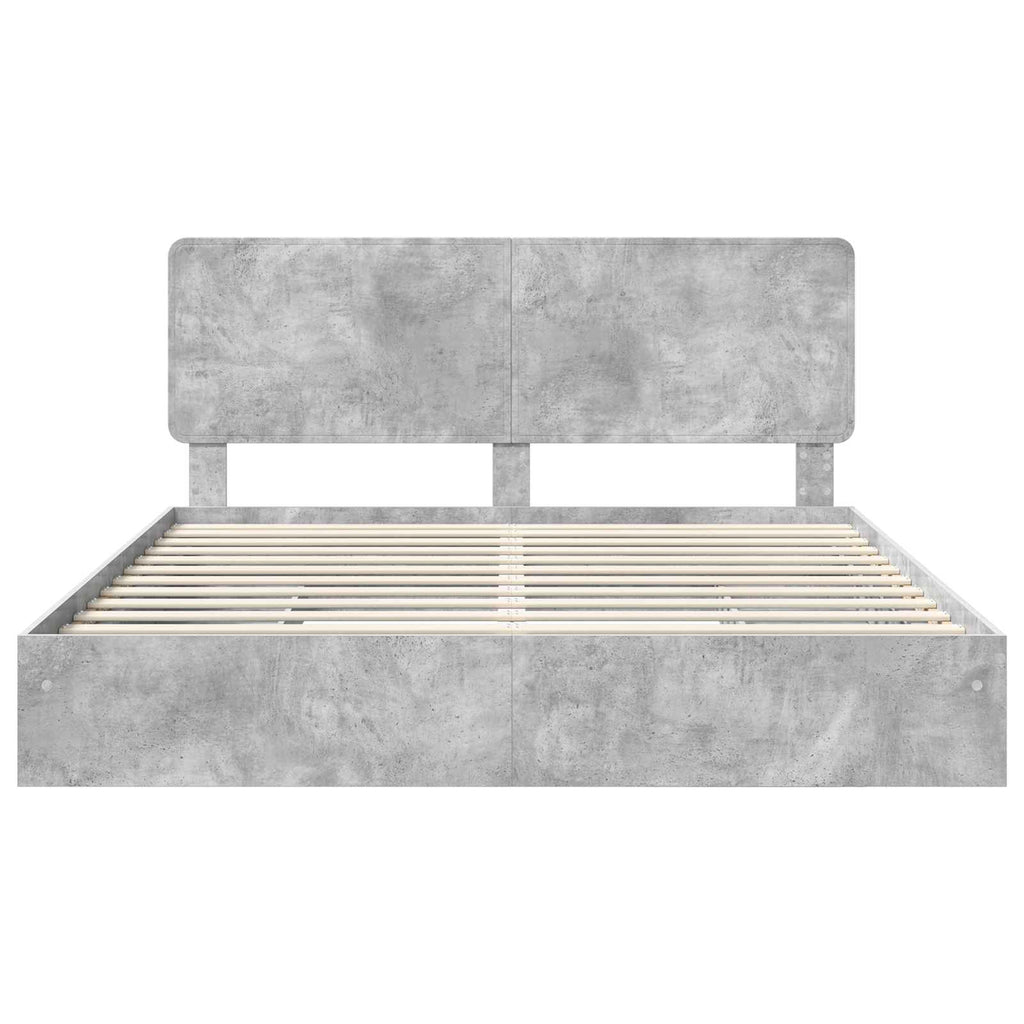 Aufbewahrungsbett Beton Grau 180 x 200 cm Holzwerkstoff