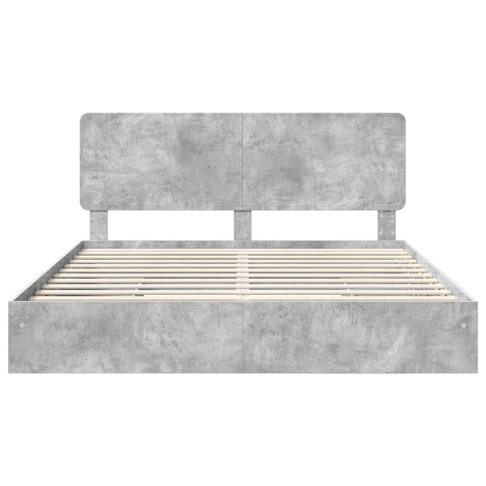 Aufbewahrungsbett Beton Grau 180 x 200 cm Holzwerkstoff
