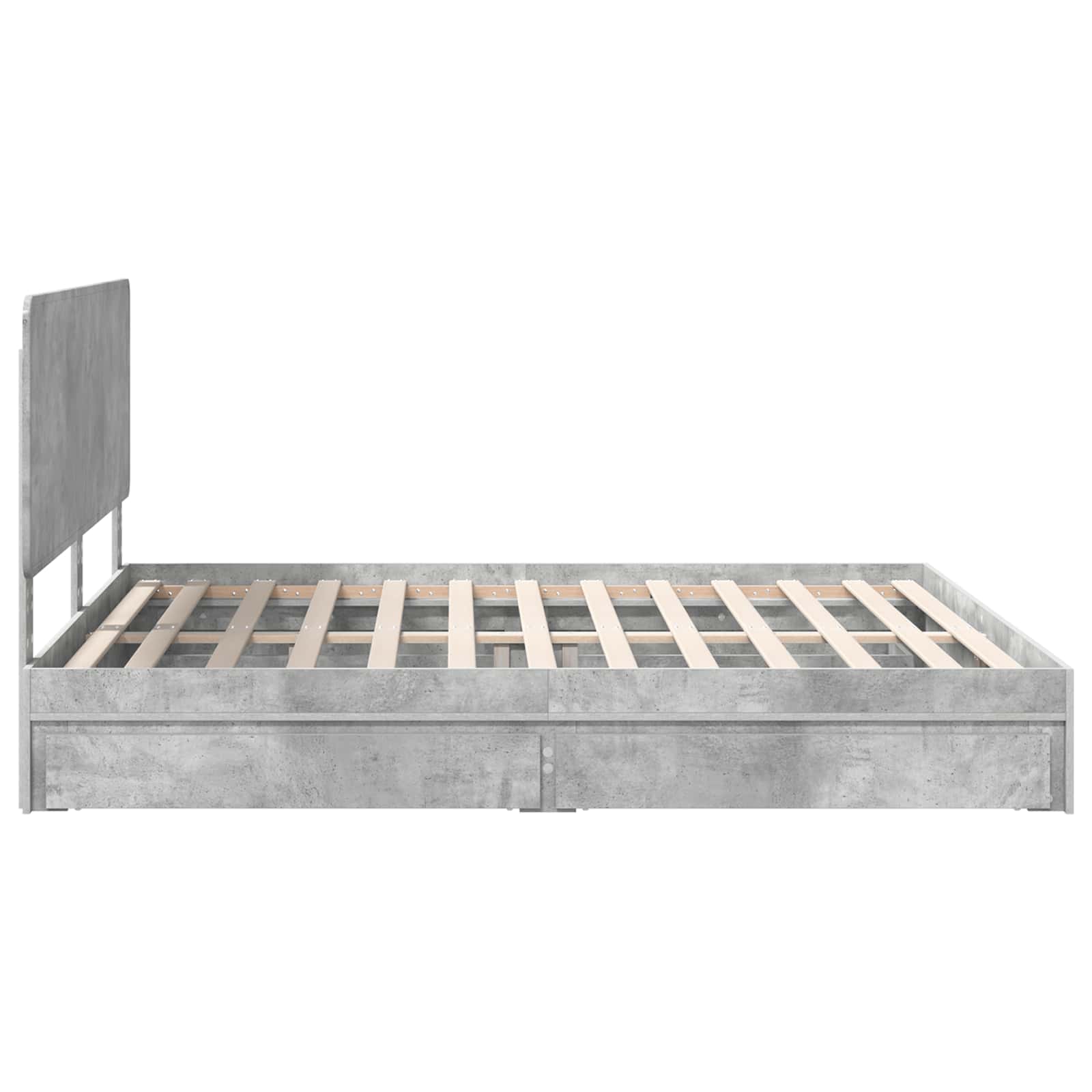Aufbewahrungsbett Beton Grau 180 x 200 cm Holzwerkstoff