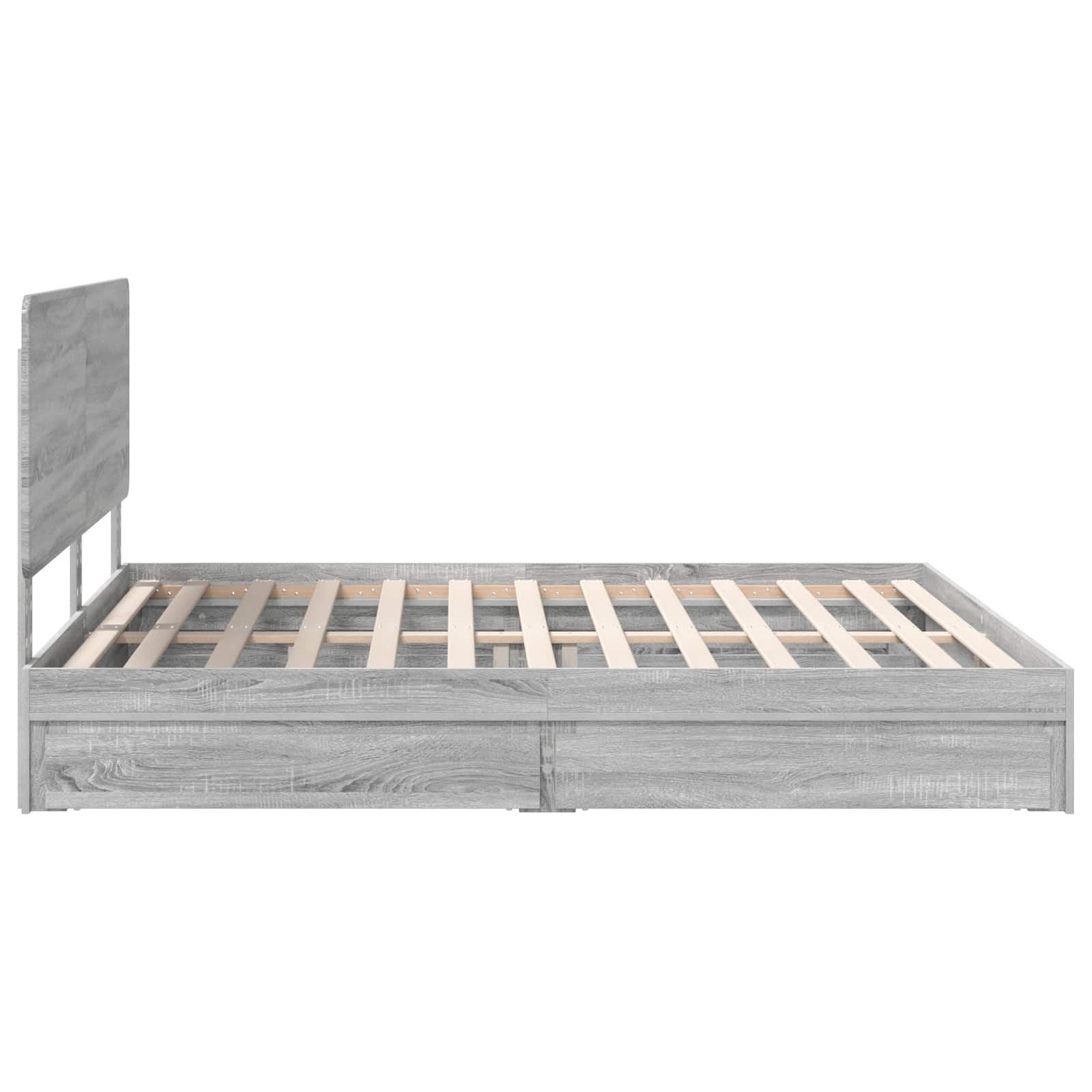 Aufbewahrungsbett Graues Sonoma 180 x 200 cm Holzwerkstoff
