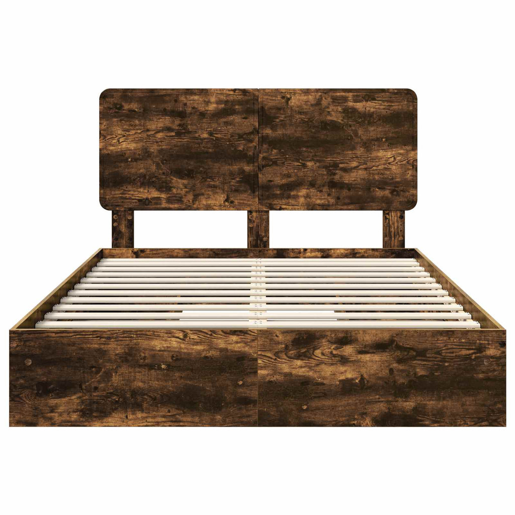 Aufbewahrungsbett Geräucherte Eiche 160 x 200 cm Holzwerkstoff