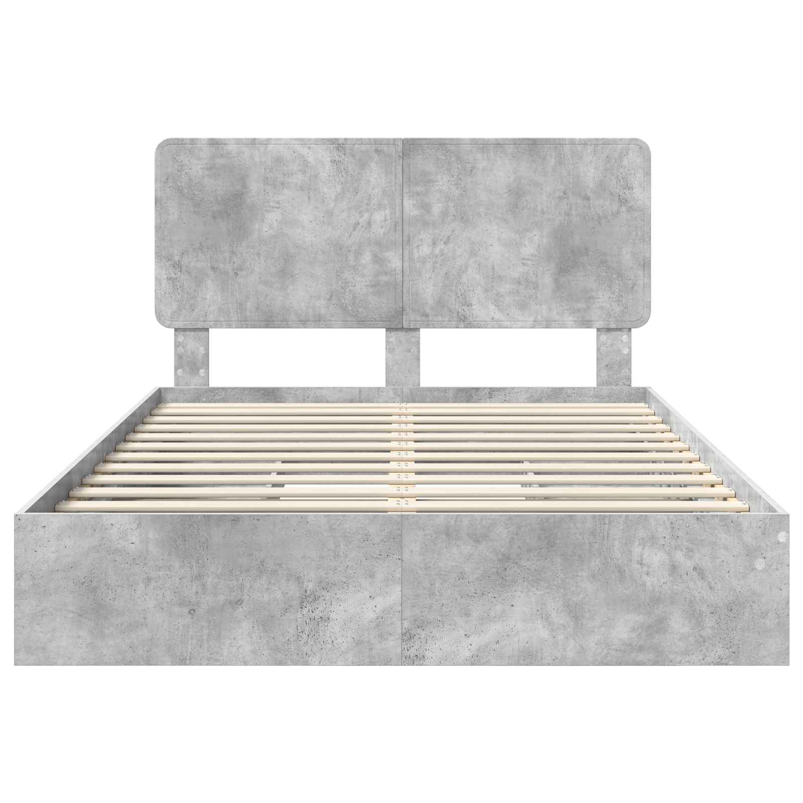 Aufbewahrungsbett Beton Grau 150 x 200 cm Holzwerkstoff