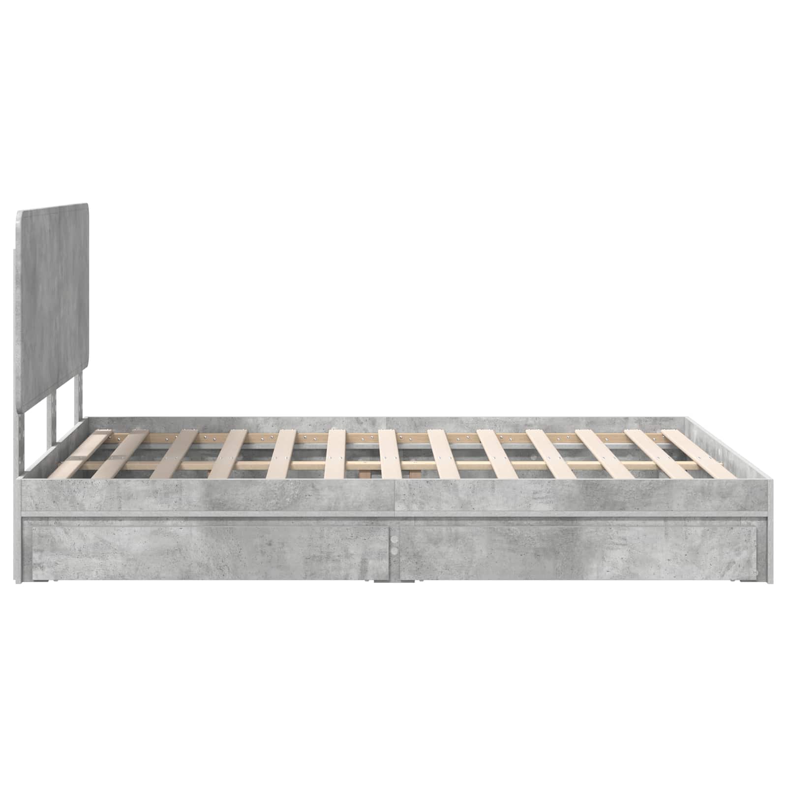 Aufbewahrungsbett Beton Grau 150 x 200 cm Holzwerkstoff