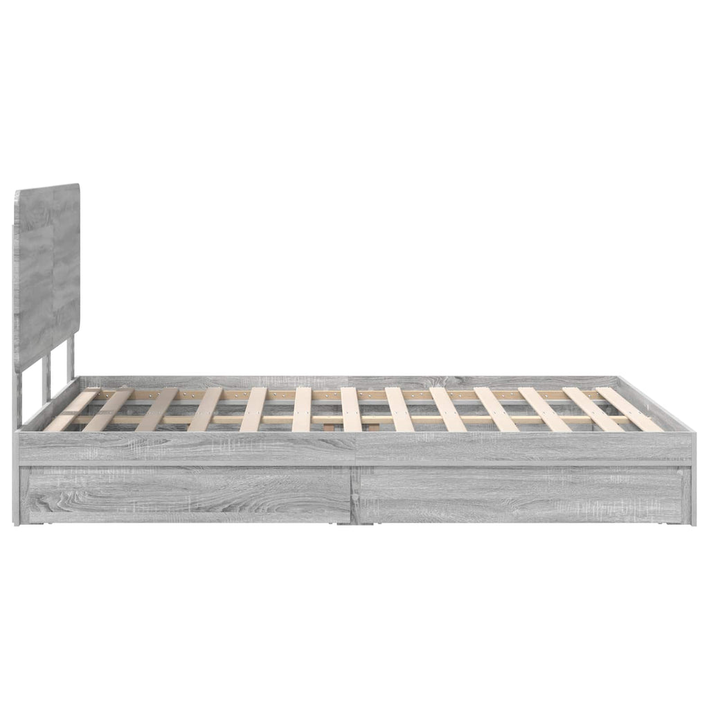 Aufbewahrungsbett Graues Sonoma 150 x 200 cm Holzwerkstoff