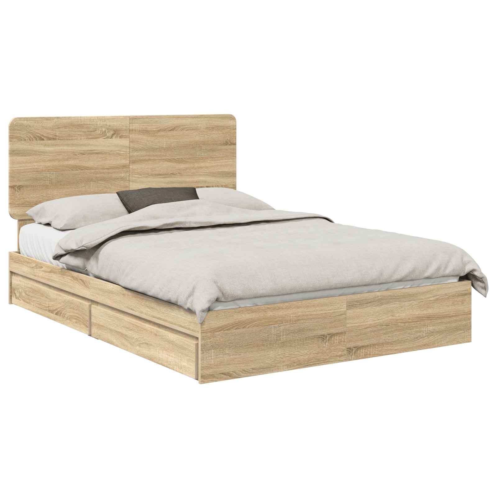 Aufbewahrungsbett Sonoma-Eiche 140 x 190 cm Holzwerkstoff
