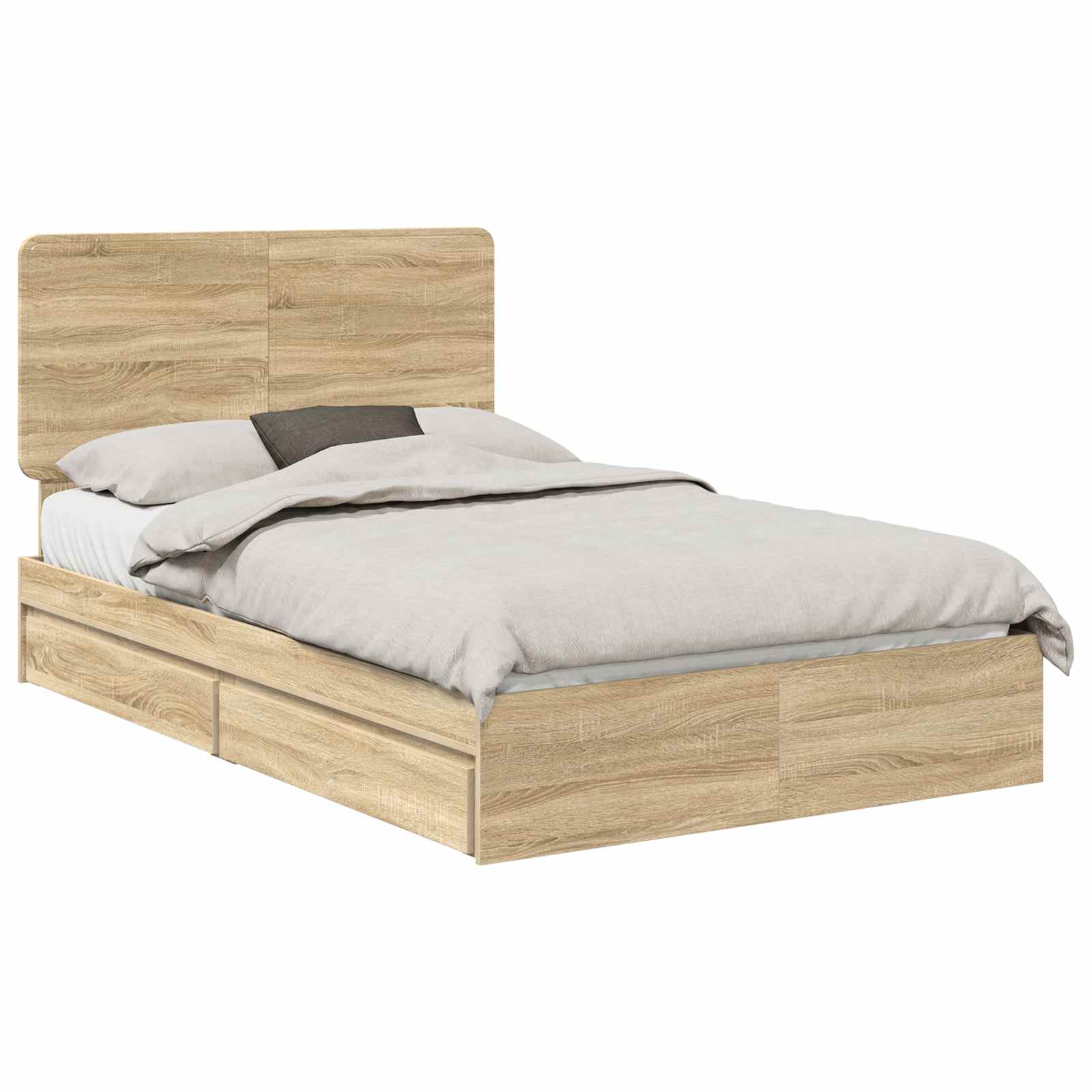 Aufbewahrungsbett Sonoma-Eiche 135 x 190 cm Holzwerkstoff