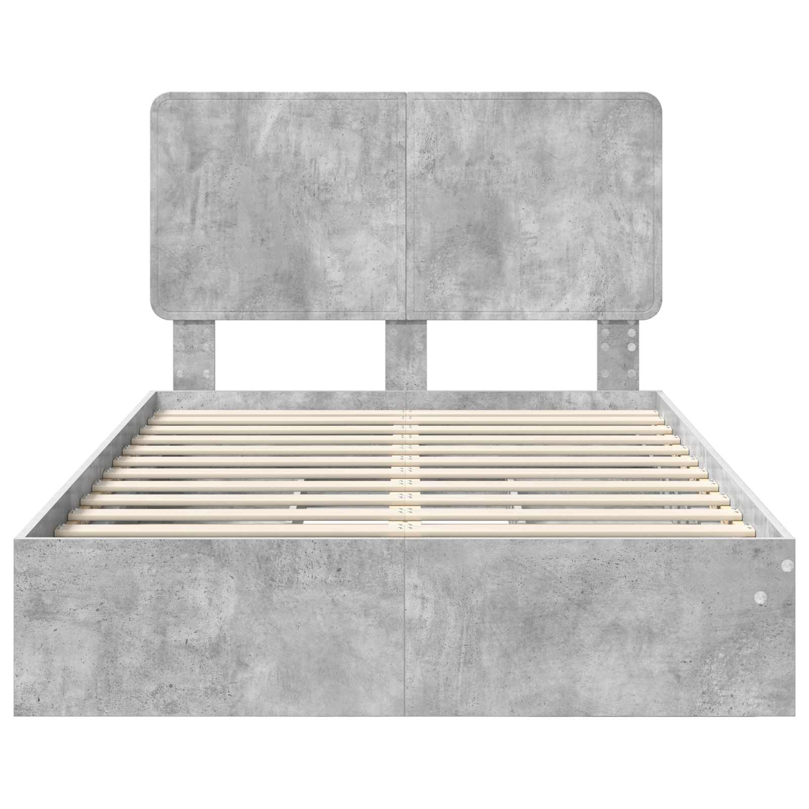 Aufbewahrungsbett Beton Grau 135 x 190 cm Holzwerkstoff