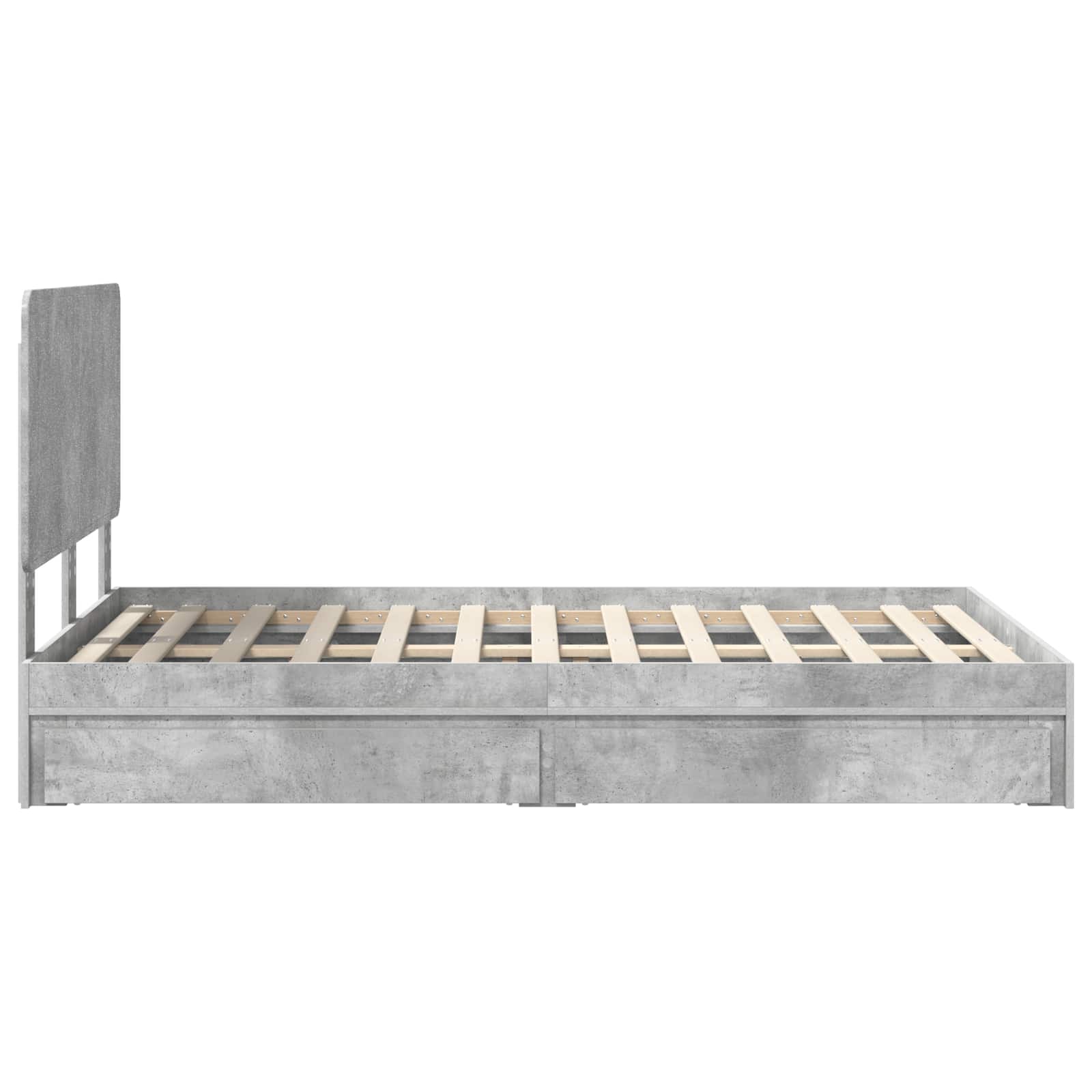 Aufbewahrungsbett Beton Grau 135 x 190 cm Holzwerkstoff