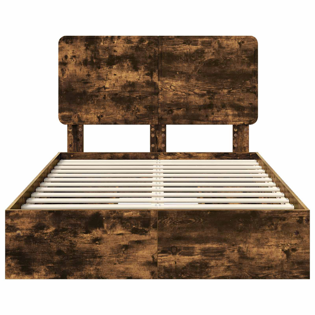Aufbewahrungsbett Geräucherte Eiche 135 x 190 cm Holzwerkstoff
