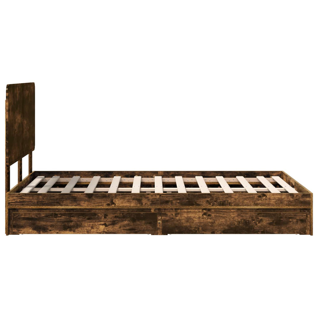 Aufbewahrungsbett Geräucherte Eiche 120 x 200 cm Holzwerkstoff