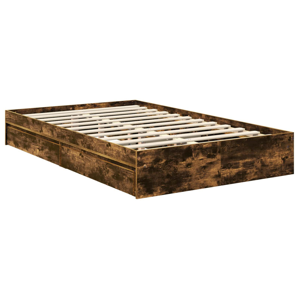Aufbewahrungsbett Geräucherte Eiche 120 x 190 cm Holzwerkstoff