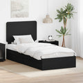 Aufbewahrungsbett Schwarz 100 x 200 cm Holzwerkstoff