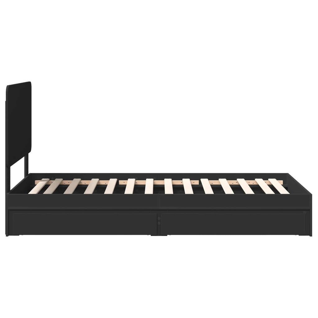 Aufbewahrungsbett Schwarz 100 x 200 cm Holzwerkstoff