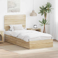 Aufbewahrungsbett Sonoma-Eiche 100 x 200 cm Holzwerkstoff