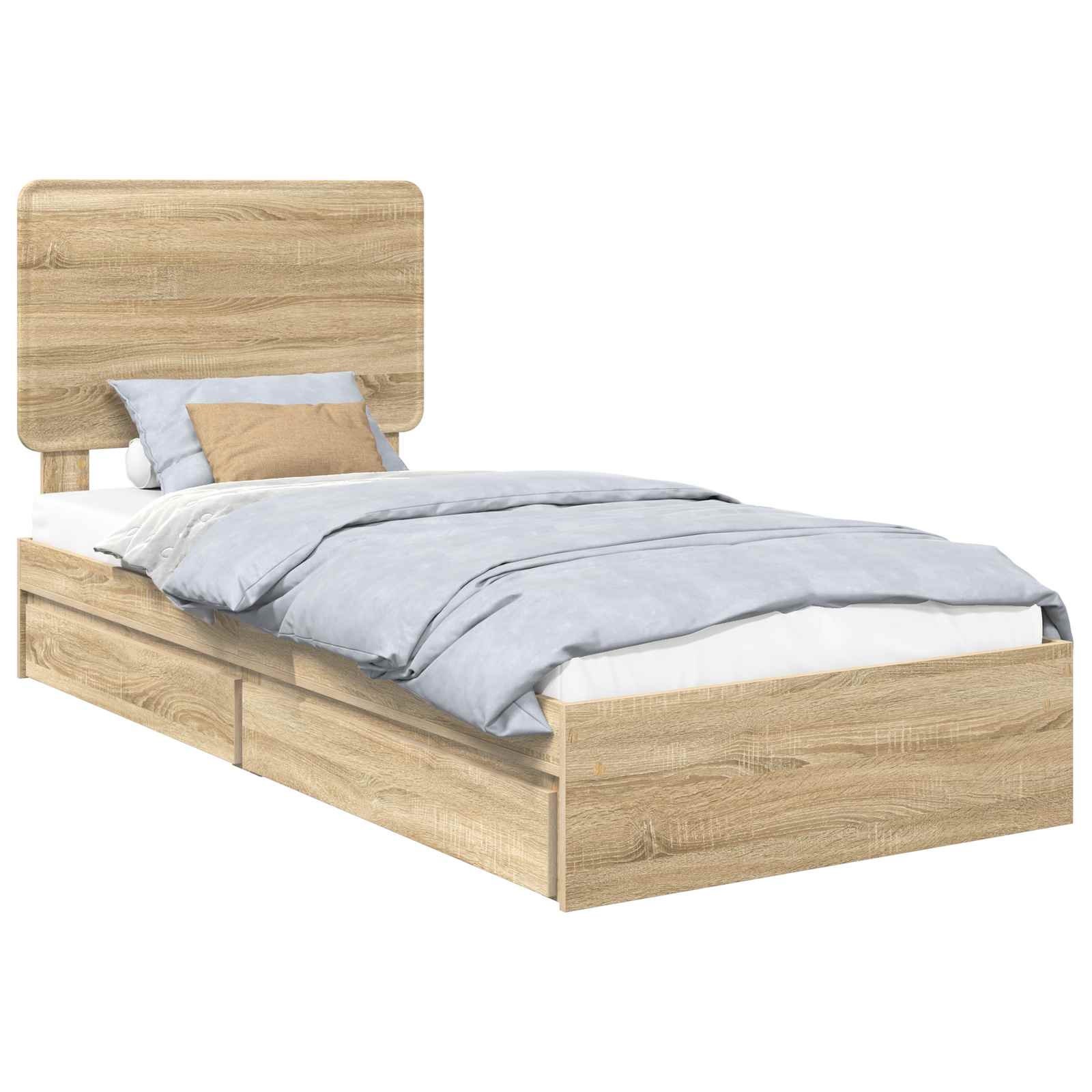 Aufbewahrungsbett Sonoma-Eiche 100 x 200 cm Holzwerkstoff