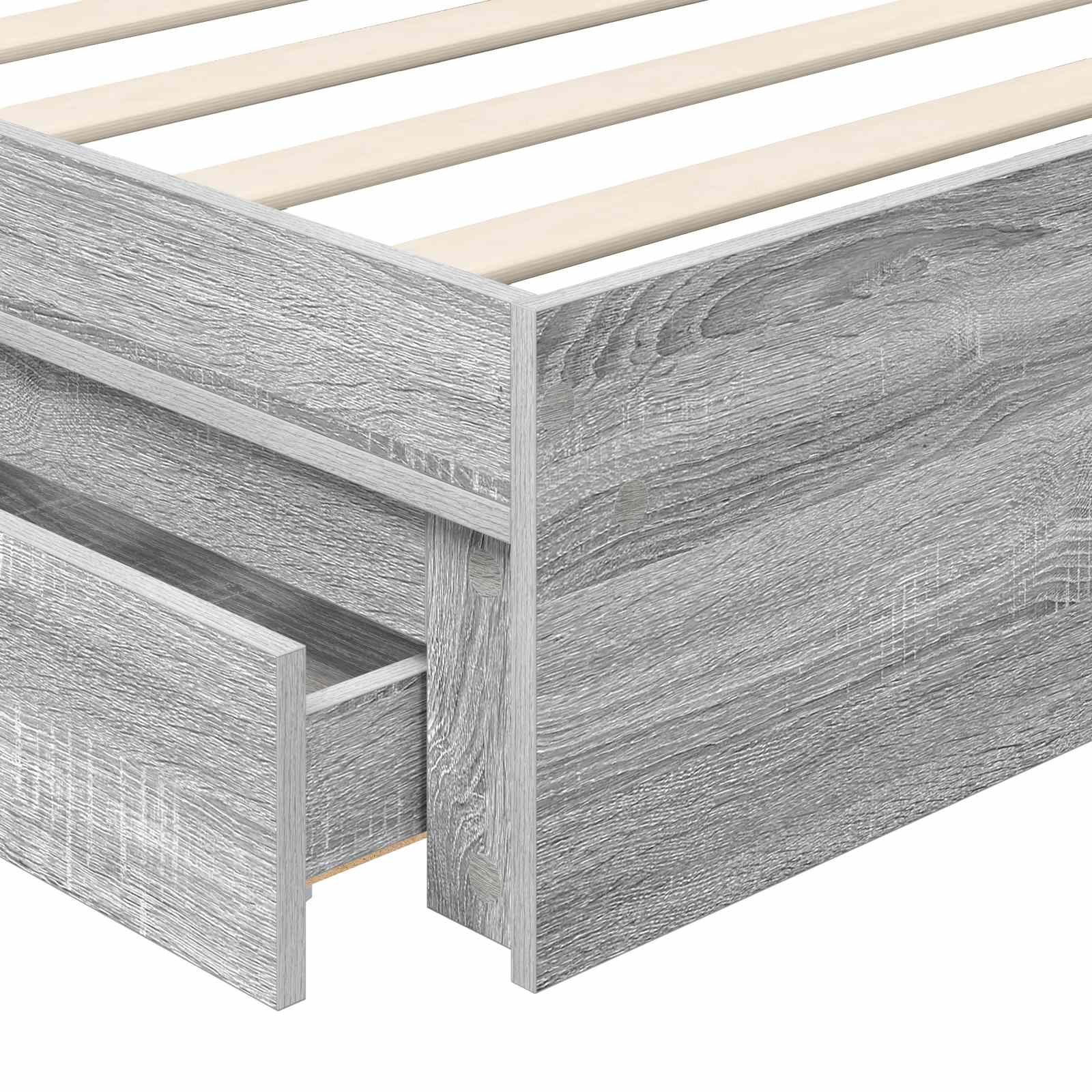 Aufbewahrungsbett Graues Sonoma 100 x 200 cm Holzwerkstoff