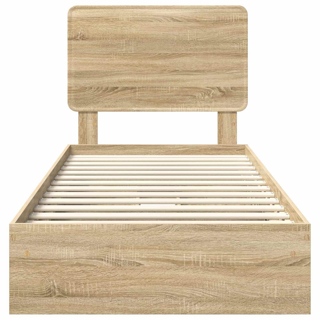 Aufbewahrungsbett Sonoma-Eiche 75 x 190 cm Holzwerkstoff