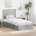 Aufbewahrungsbett Beton Grau 75 x 190 cm Holzwerkstoff