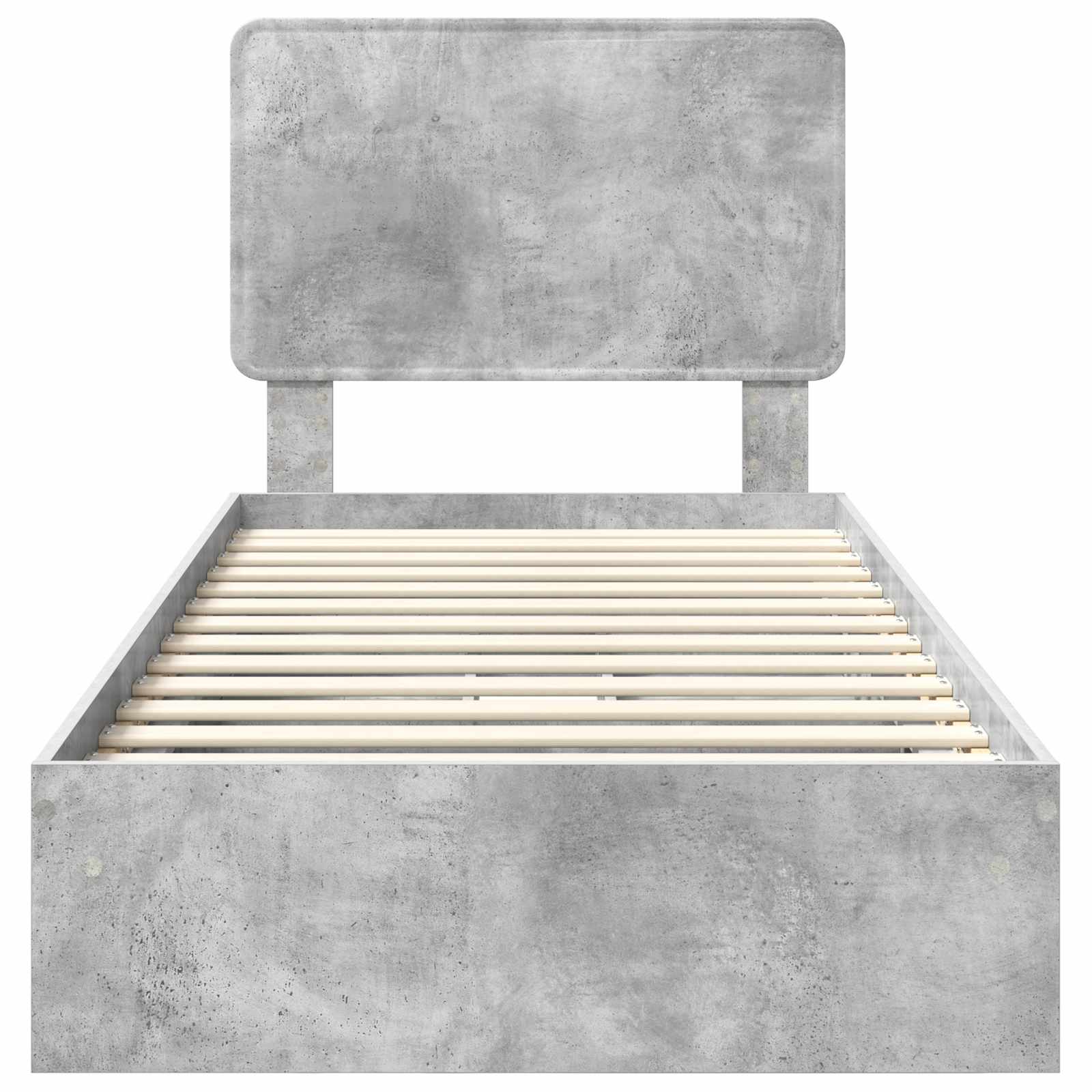 Aufbewahrungsbett Beton Grau 75 x 190 cm Holzwerkstoff