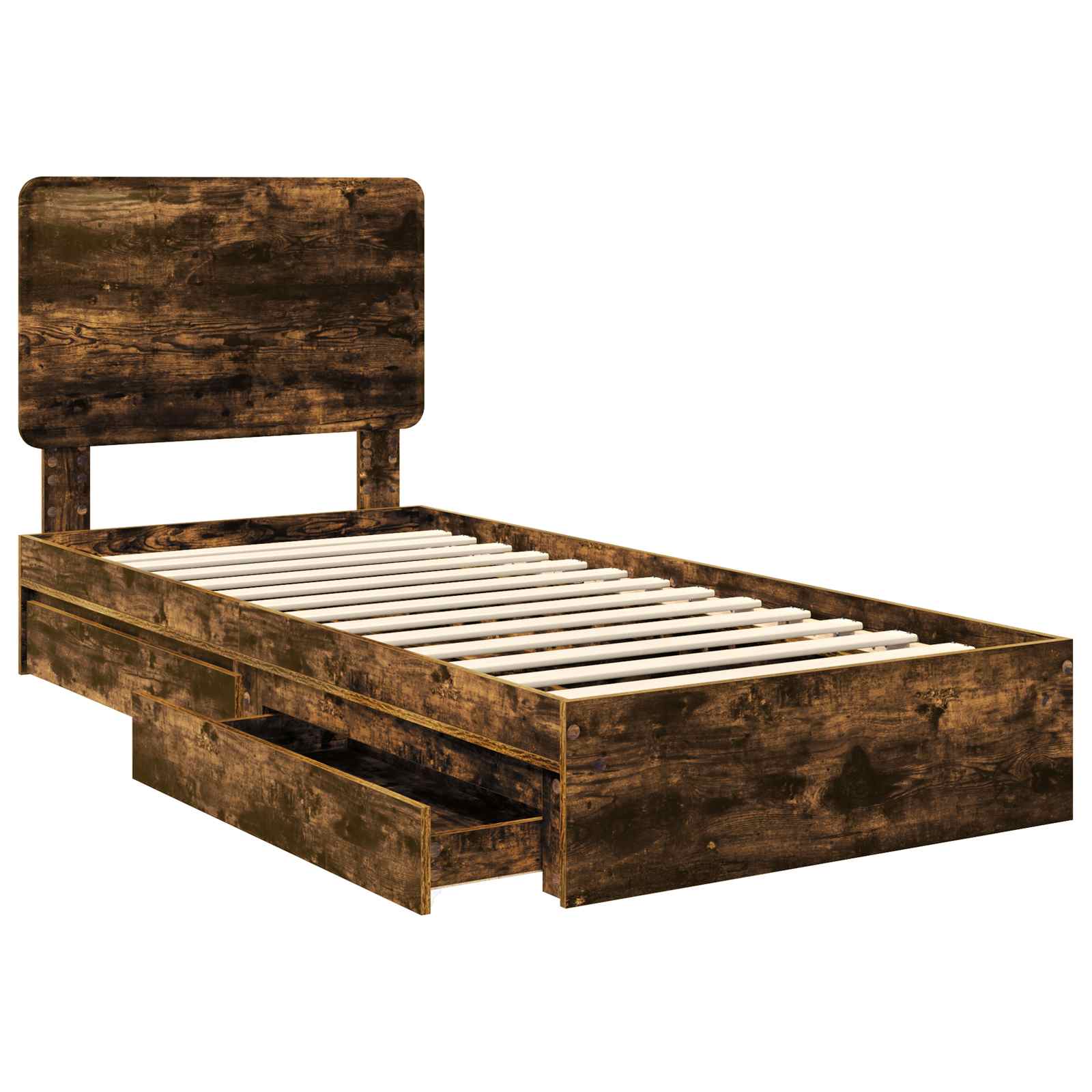 Aufbewahrungsbett Geräucherte Eiche 75 x 190 cm Holzwerkstoff