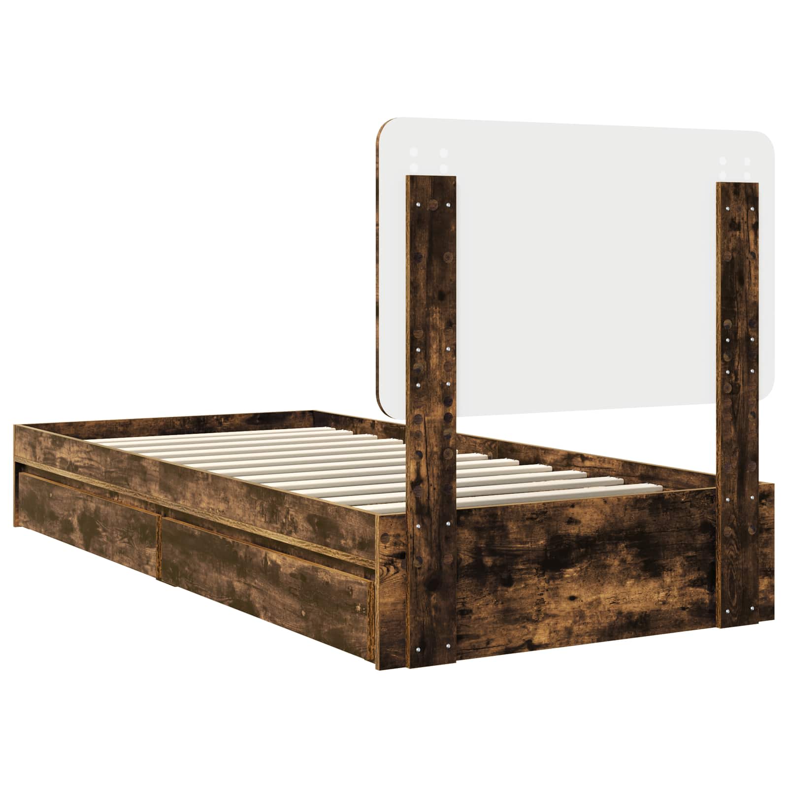 Aufbewahrungsbett Geräucherte Eiche 75 x 190 cm Holzwerkstoff