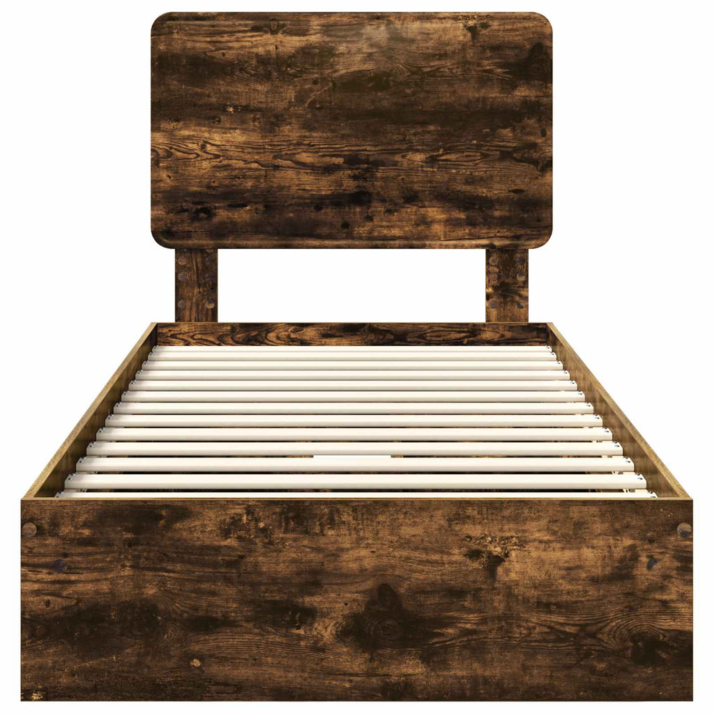 Aufbewahrungsbett Geräucherte Eiche 75 x 190 cm Holzwerkstoff