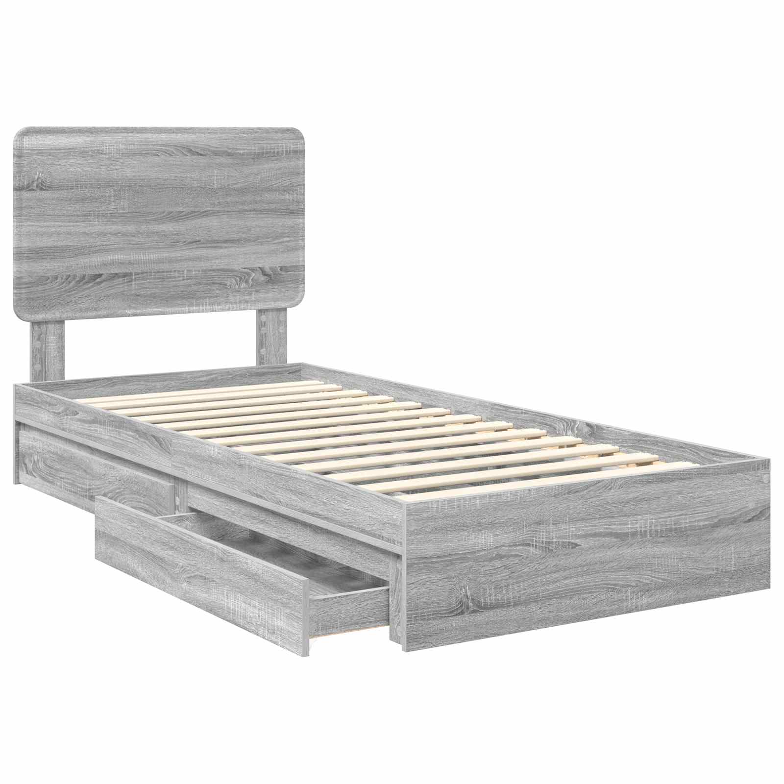 Aufbewahrungsbett Graues Sonoma 75 x 190 cm Holzwerkstoff
