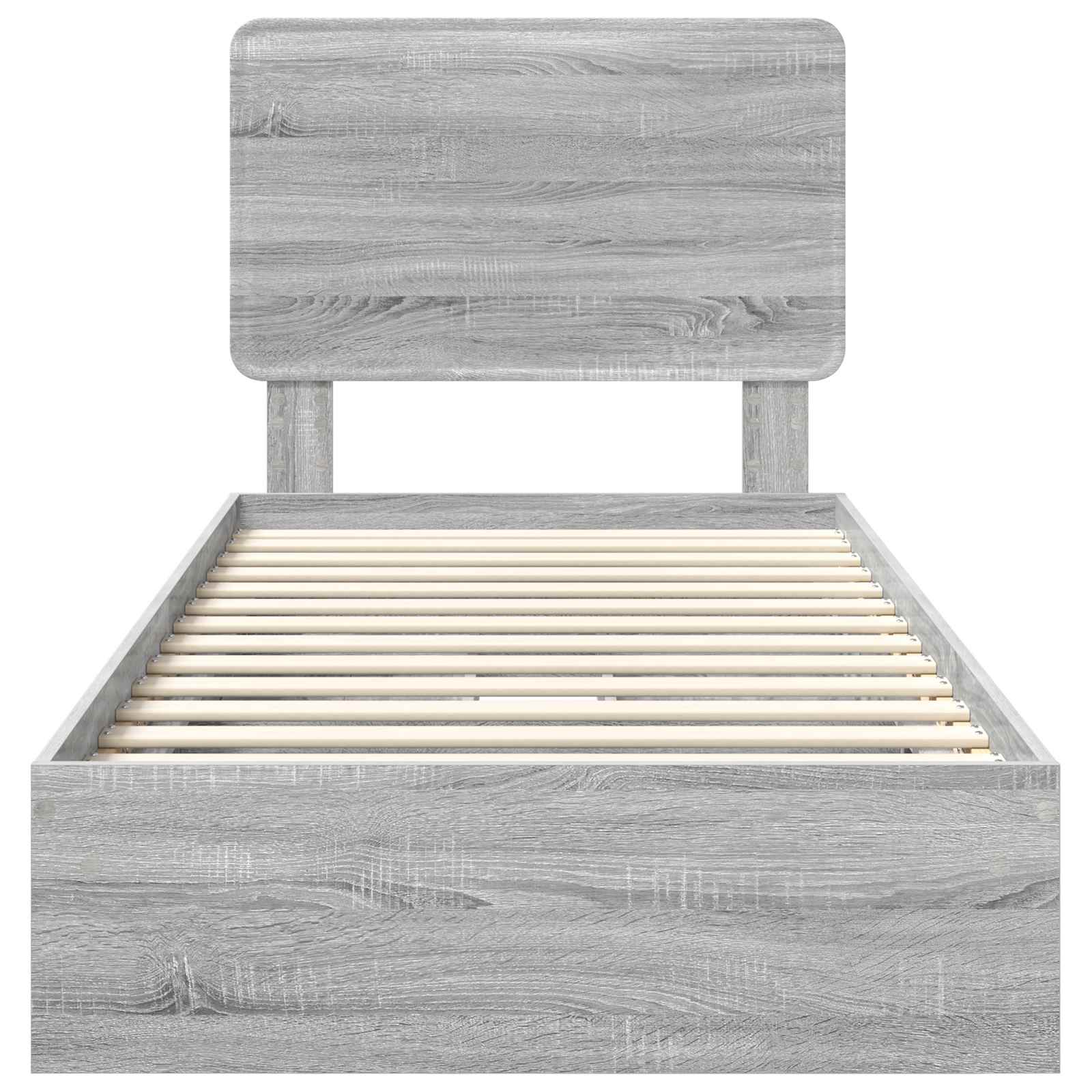 Aufbewahrungsbett Graues Sonoma 75 x 190 cm Holzwerkstoff