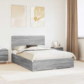 Bettrahmen Graues Sonoma 150 x 200 cm Holzwerkstoff