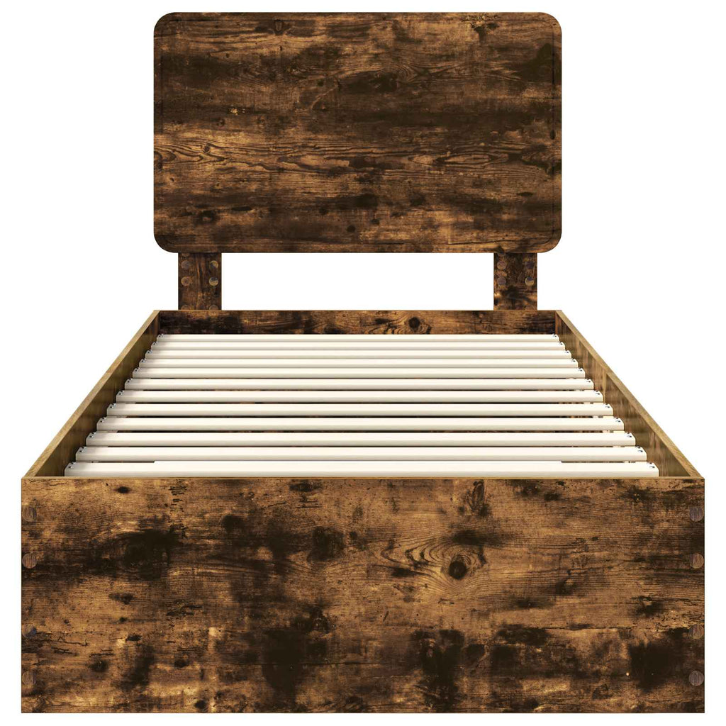 Bettrahmen Geräucherte Eiche 100 x 200 cm Holzwerkstoff