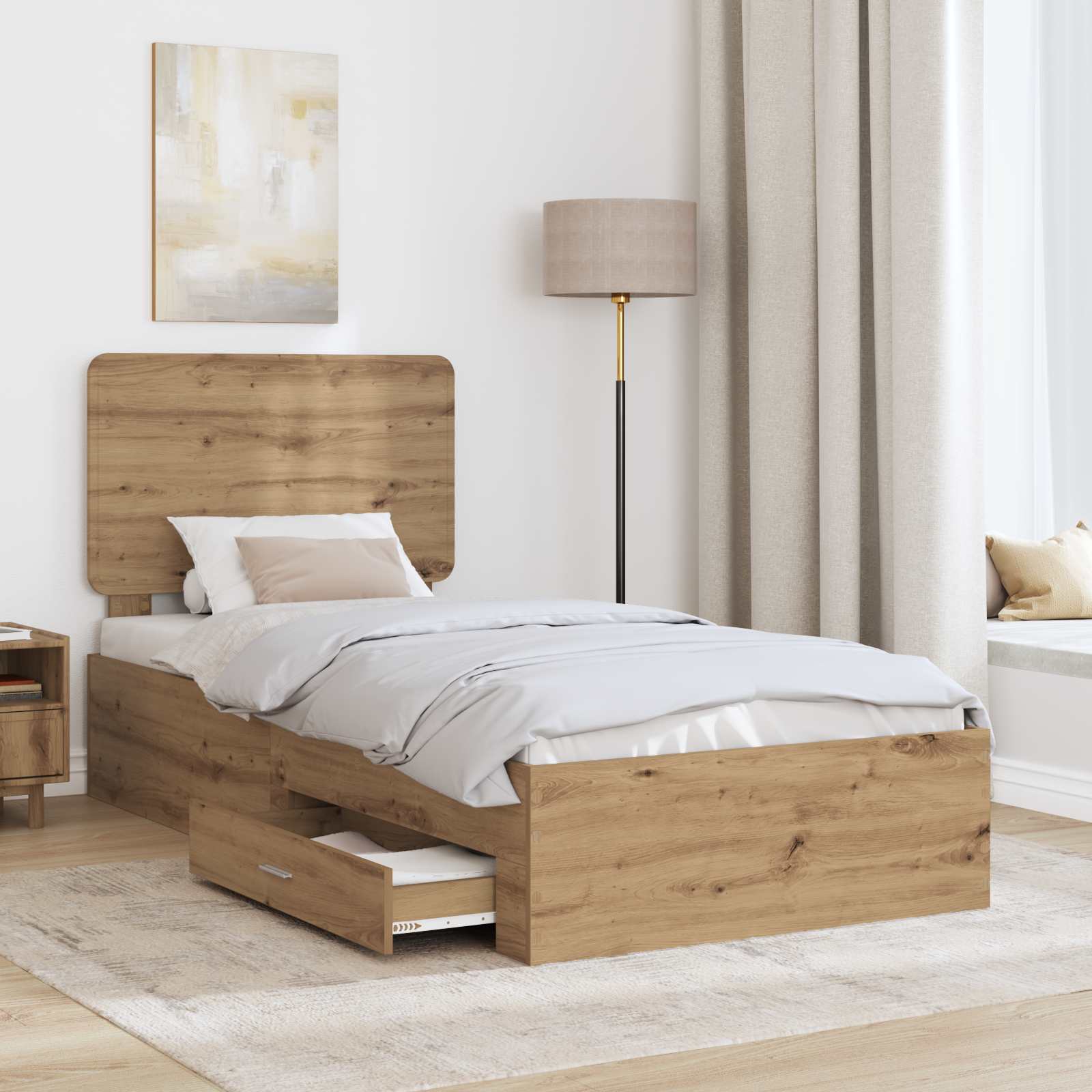 Bettrahmen Artisan-Eiche 100 x 200 cm Holzwerkstoff