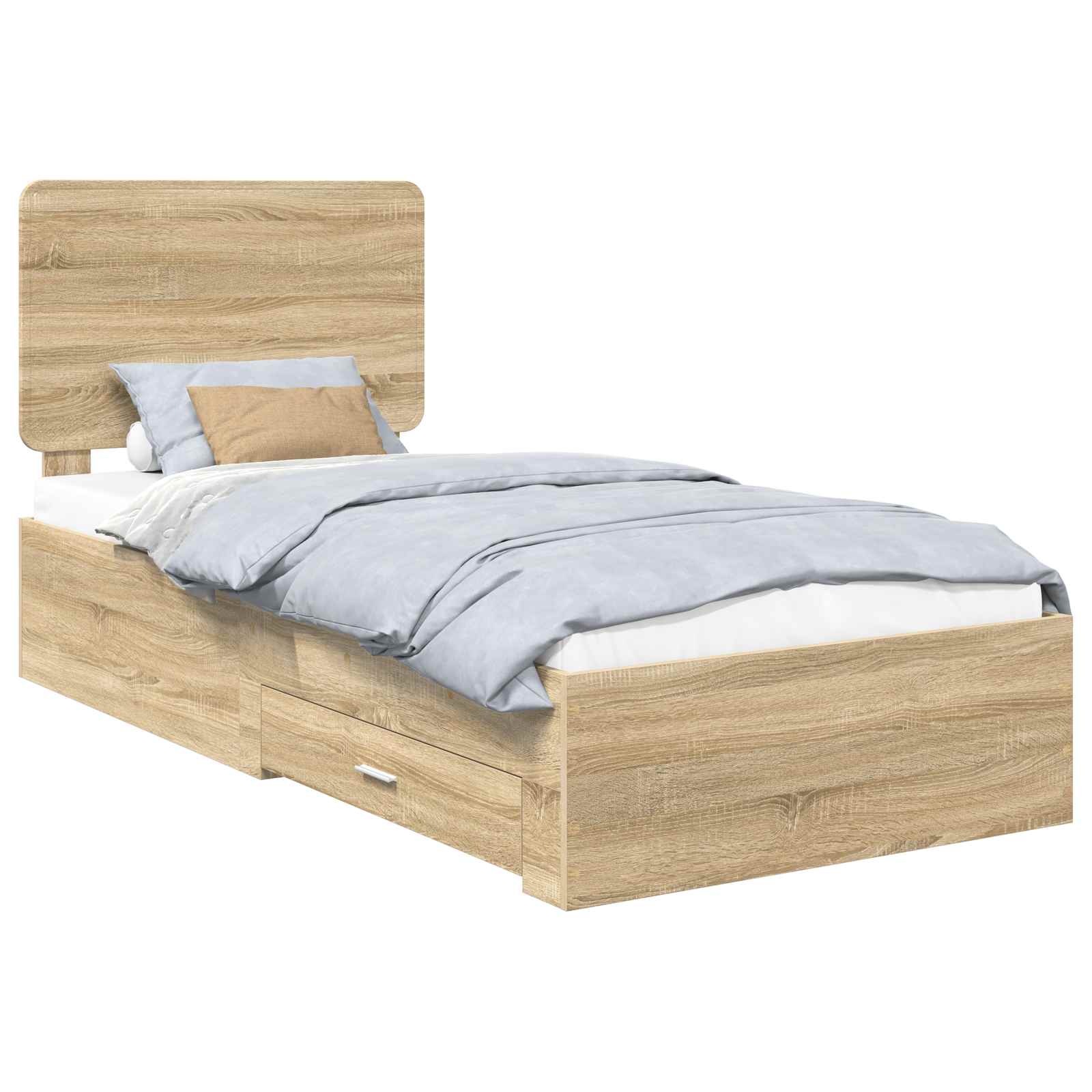 Bettrahmen mit Kopfteil Sonoma-Eiche 90 x 200 cm Holzwerkstoff