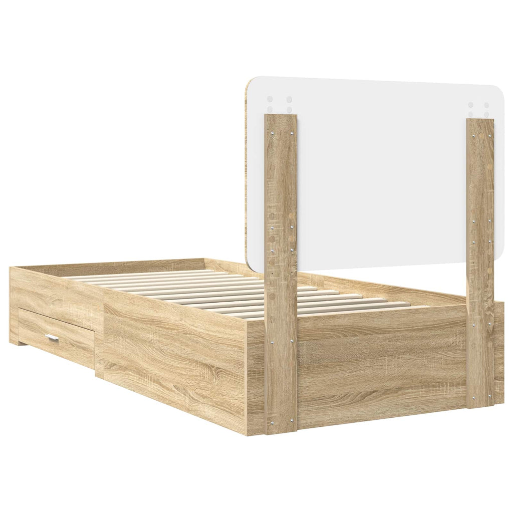 Bettrahmen mit Kopfteil Sonoma-Eiche 90 x 200 cm Holzwerkstoff