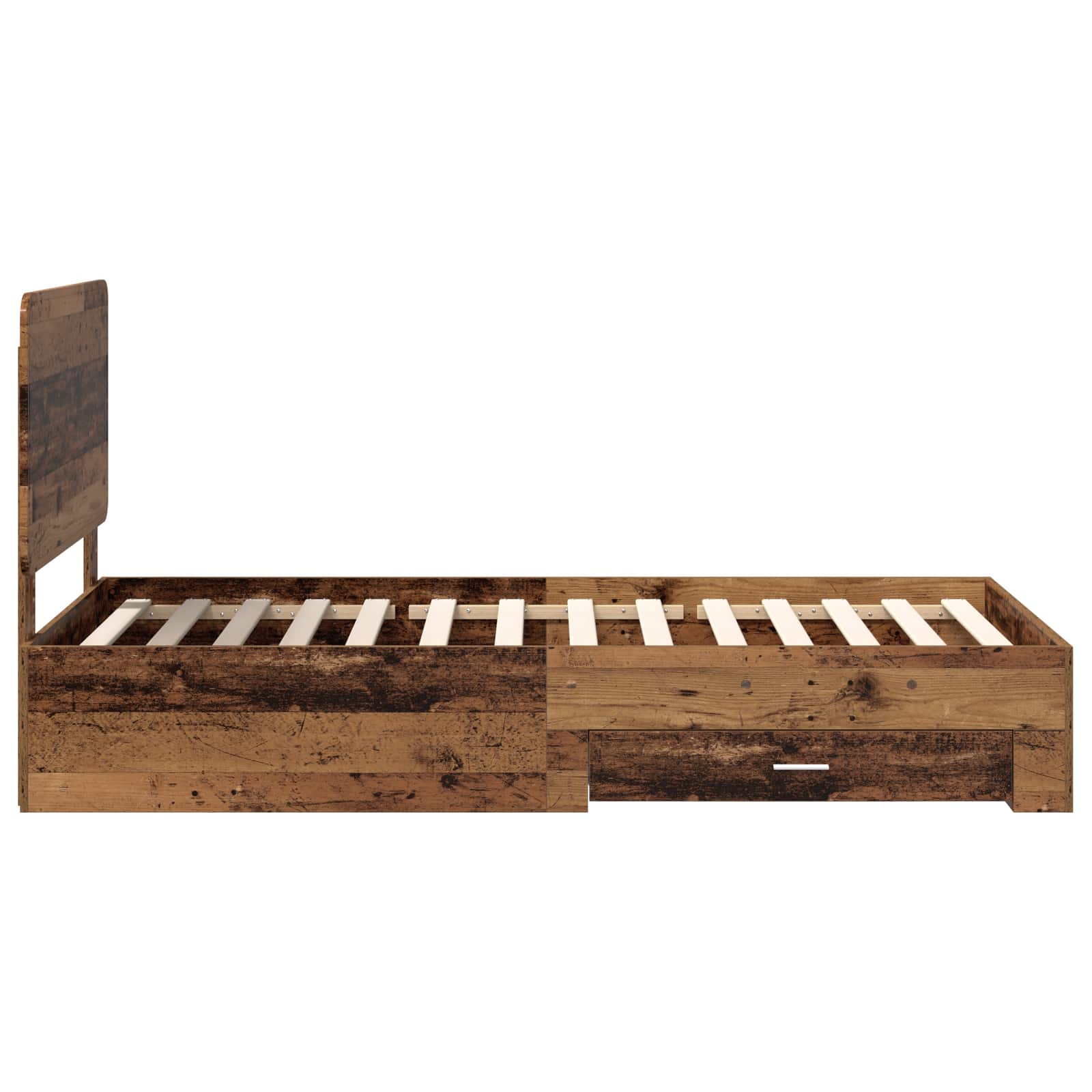 Bettrahmen mit Kopfteil Altholz 90 x 190 cm Holzwerkstoff